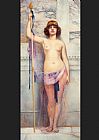 John William Godward Paintings - A Priestess by John William Godward